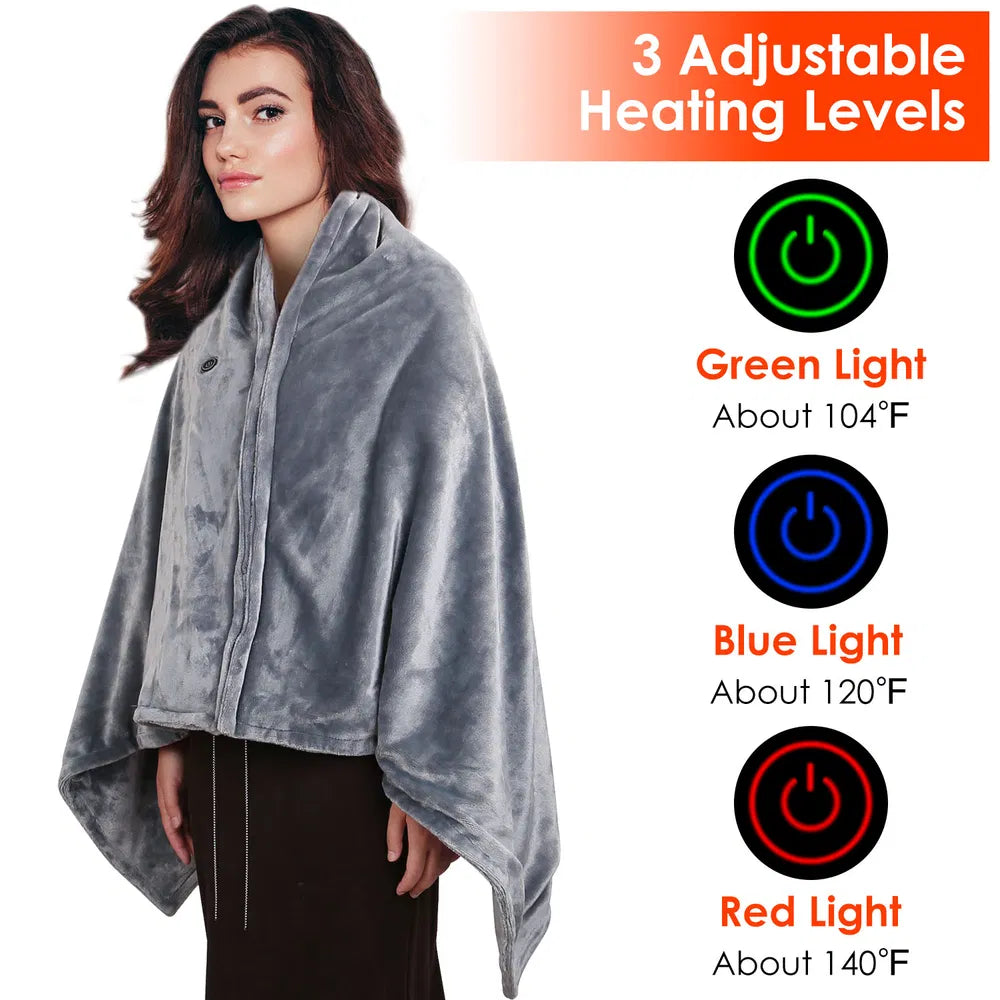 Wearable USB Heated Shawl with Zipper, photo 8