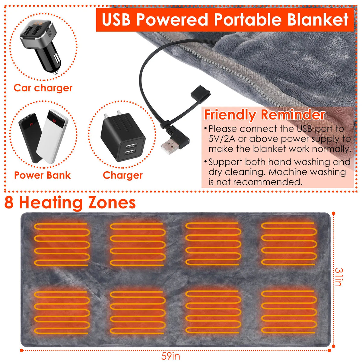 Wearable USB Heated Shawl with Zipper, photo 4