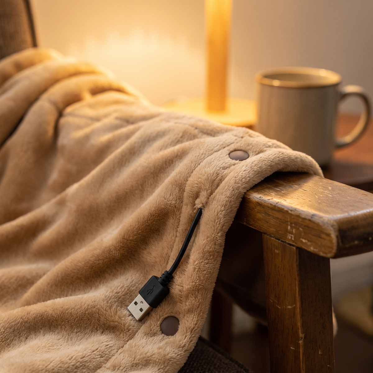 Soft fabric and USB connector close up