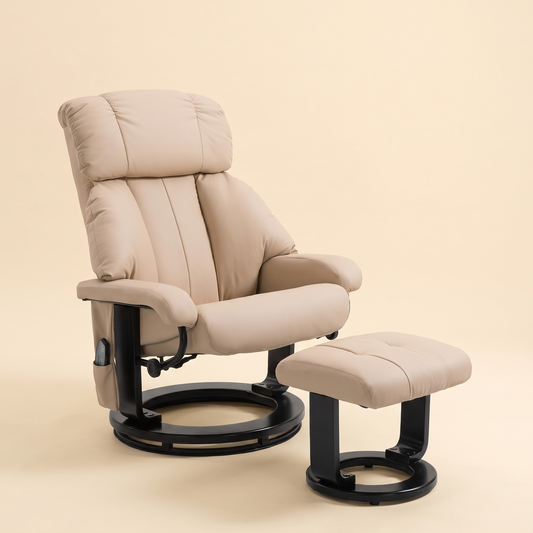 Vibrating Massage Recliner with Ottoman
