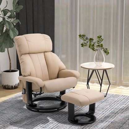 Vibrating Massage Recliner with Ottoman, Beige, photo 3