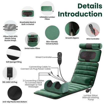 Full Body Massage Mat with Neck & Foot Massagers, photo 2