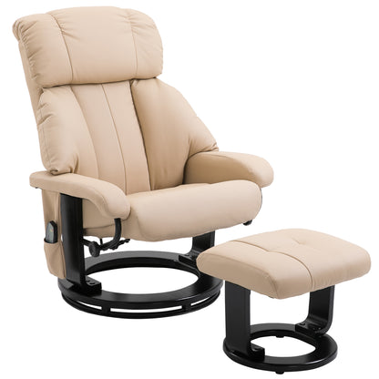 Vibrating Massage Recliner with Ottoman, Beige, photo 9
