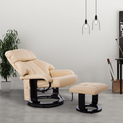 Vibrating Massage Recliner with Ottoman, Beige, photo 2