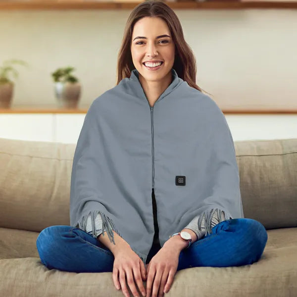 USB Heated Shawl Wrap with Tassels, photo 2