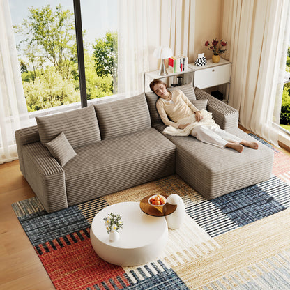 Cloud Sectional Sofa 95 in, Camel Corduroy, photo 4