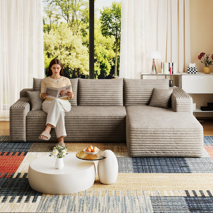 Cloud Sectional Sofa 95 in, Camel Corduroy, photo 1