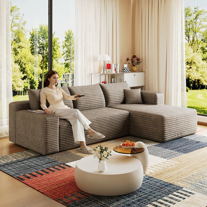 Cloud Sectional Sofa 95 in, Camel Corduroy, photo 2