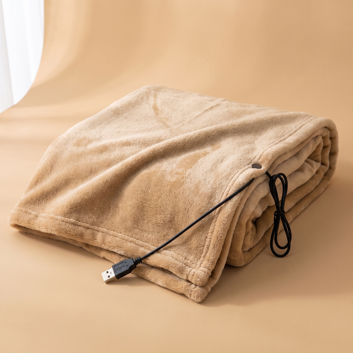 USB heated blanket in coffee beige