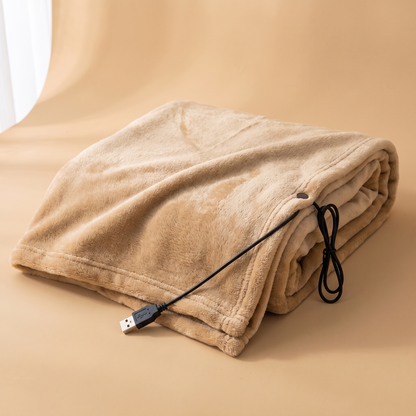USB heated blanket in coffee beige