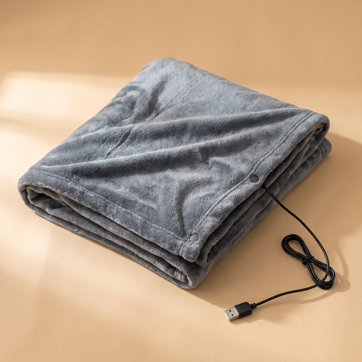 USB heated blanket in grey