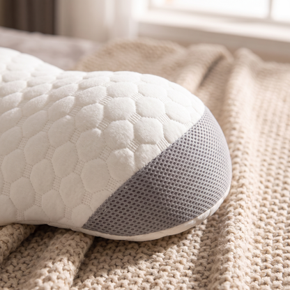 Electric Neck Pillow with Heat & Massage, fabric close up