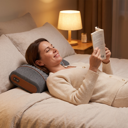 Heated Airbag Neck Pillow with Massage in use