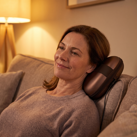 Neck & Back Massage Pillow in use