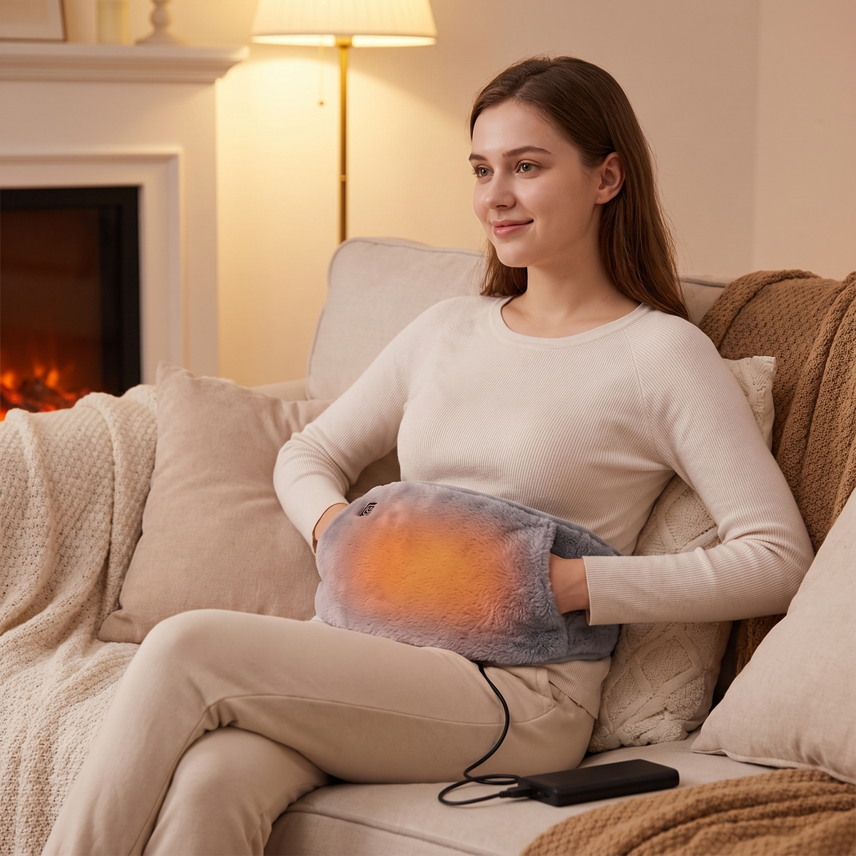 USB Heated Waist Belt with Hand Pockets in use