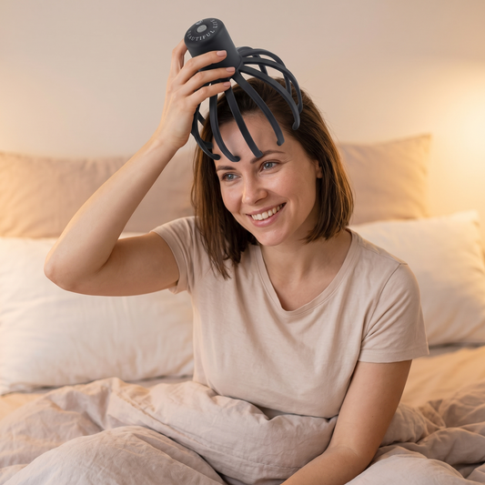 Electric Scalp Massager in use