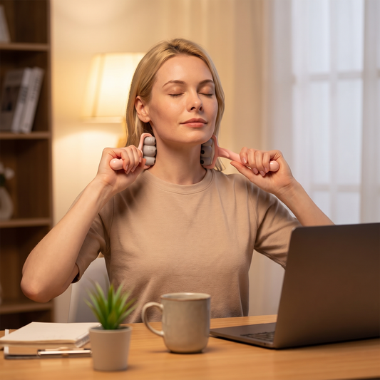 Manual Neck Massager in use