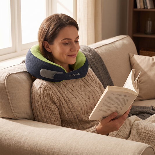 Rechargeable Neck Massage Pillow in use