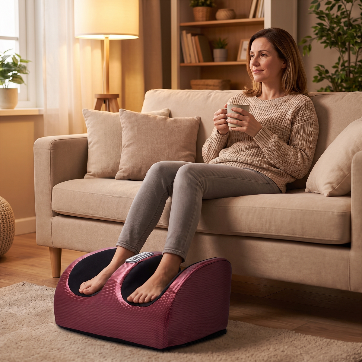 Automatic Foot Massager in use