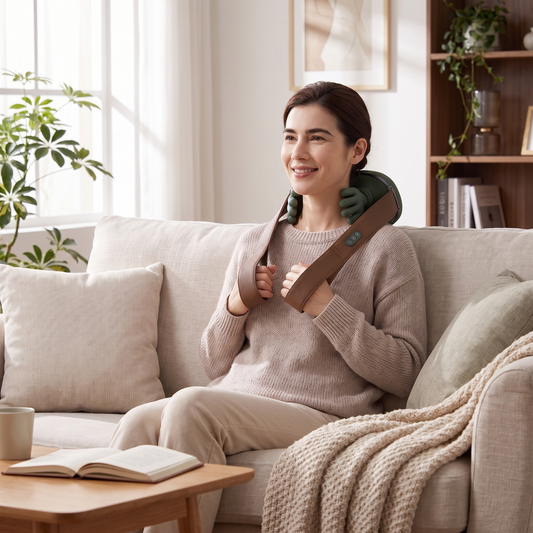 Neck & Shoulder Kneading Massager in use
