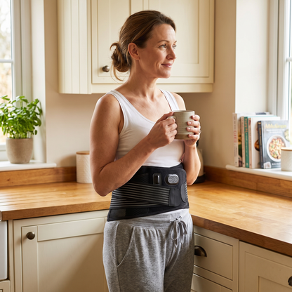 Back Heating Pad Belt with Vibration in use