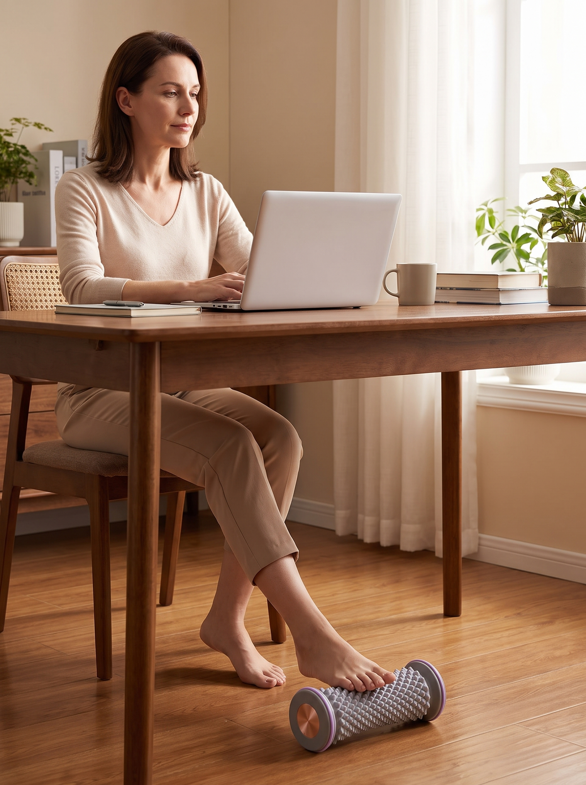 Foot Massage Roller in use
