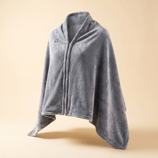 Wearable USB Heated Shawl with Zipper