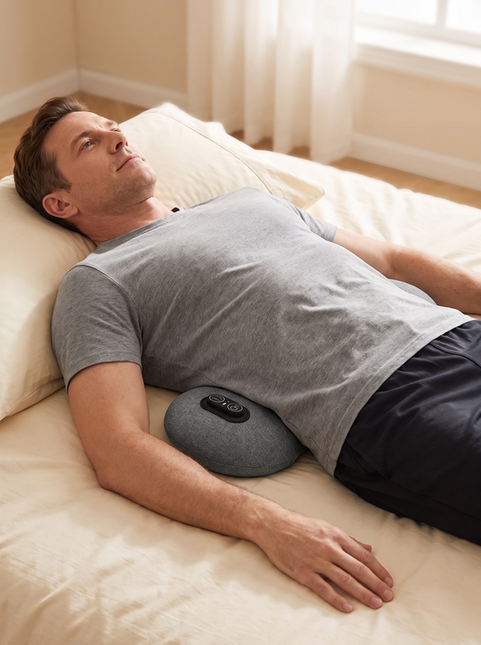 Heated Lumbar Support Pillow in use
