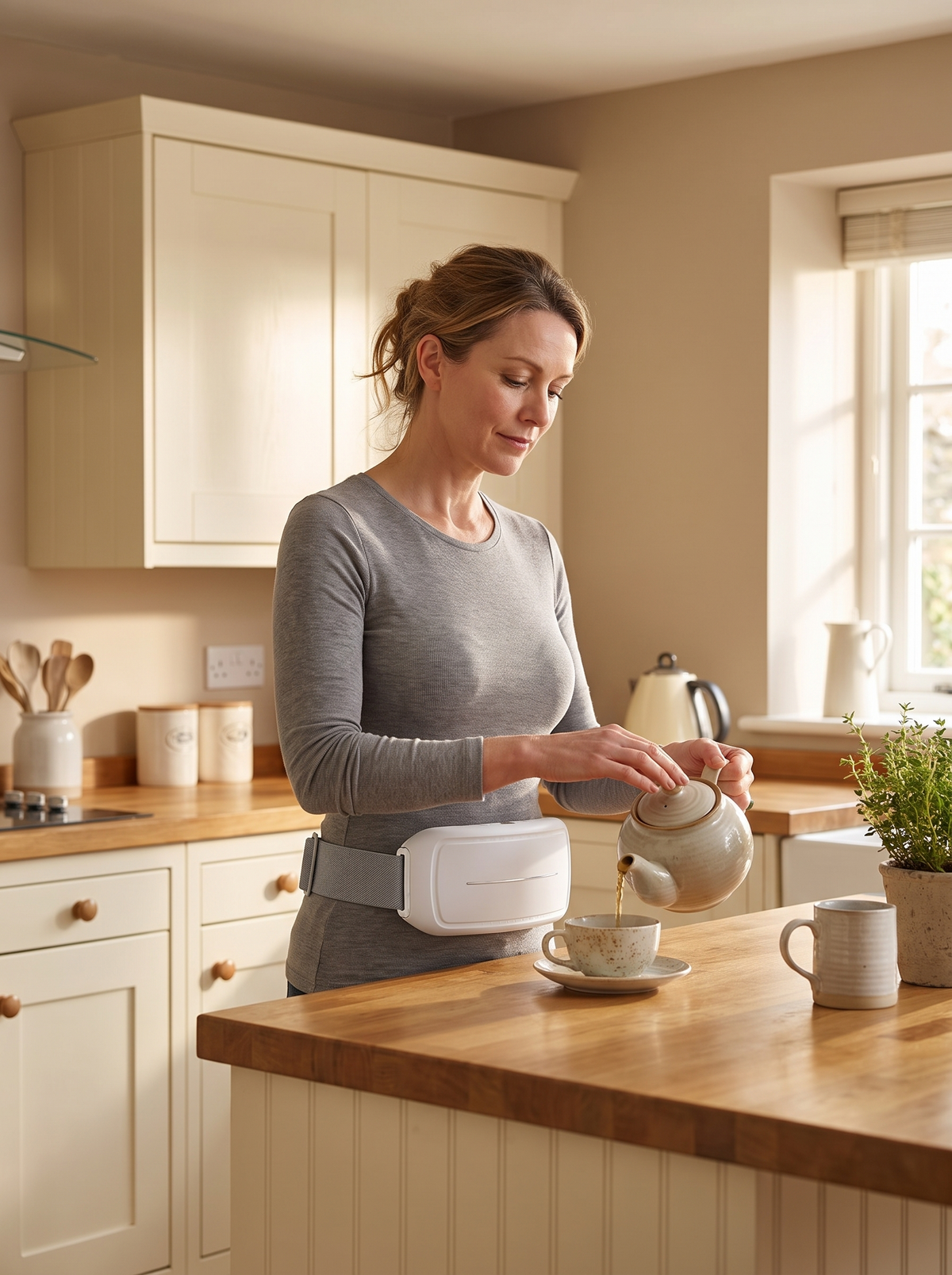 Cordless heated belt massager lifestyle